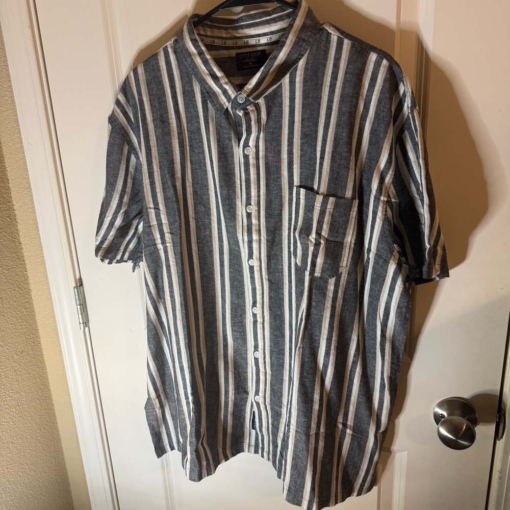 Little Bipsy Striped Short Sleeve Button Up Shirt